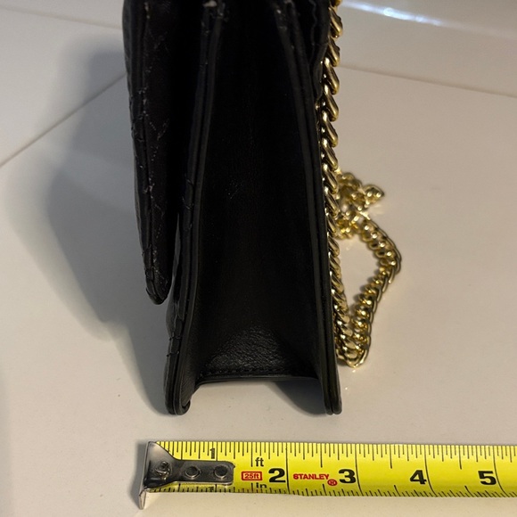 Aldo Black Quilted Crossbody Bag with Gold Chain - Picture 7 of 8